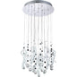 Diyas Class 45cm  Round 10 Light G4 Polished Chrome/White Glass/Crystal, NOT LED/CFL Compatible Ceiling Pendant Light Fitting