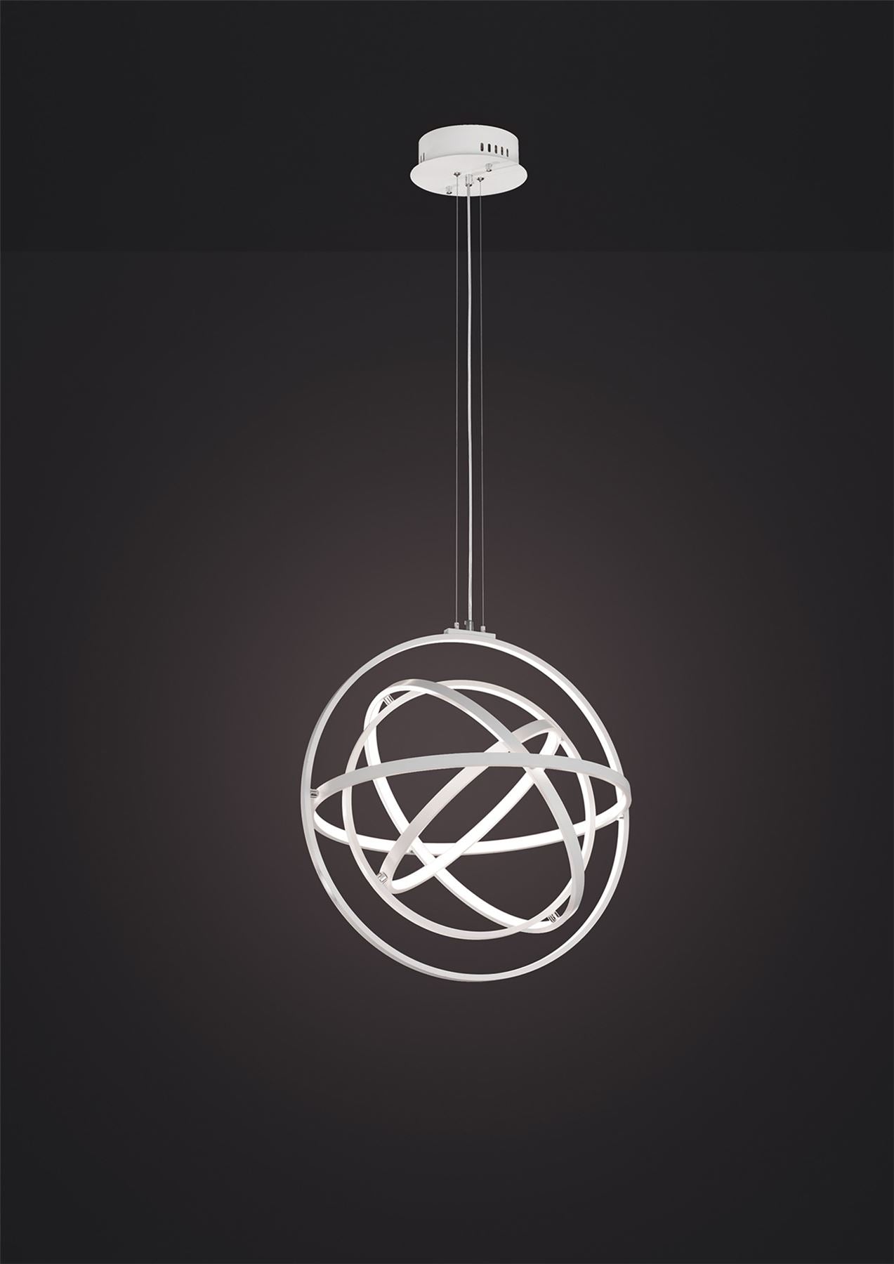 Mantra M5741 Orbital Pendant Round 60cm, 4 Ring, 90W LED 3000K, 3250lm, RF Remote Control White, 3yrs Warranty