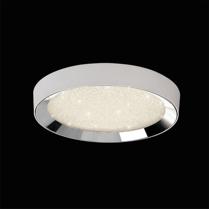 Mantra Fusion M5922 Male Flush 65cm Round 40W LED 3000-6500K Tuneable, 3200lm, Remote Control Chrome/ Acrylic, 3yrs Warranty - M5922 Crystal