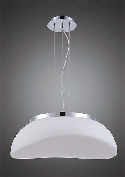 Mantra M4892 Opal Pendant 3 Light E27, Polished Chrome/Frosted White Glass