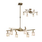 Mantra Rosa 64cm Del Desierto Telescopic Pendant Convertible To Semi Flush 6 Light G9, Antique Brass