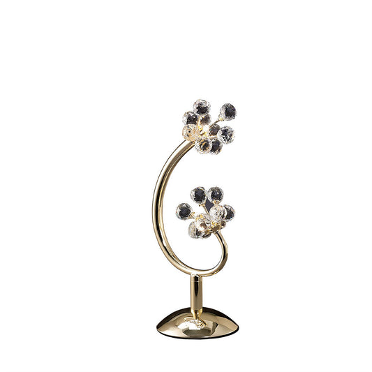 Diyas Octavia Crystal Table Lamp 2 Light G4 French Gold, NOT LED/CFL Compatible