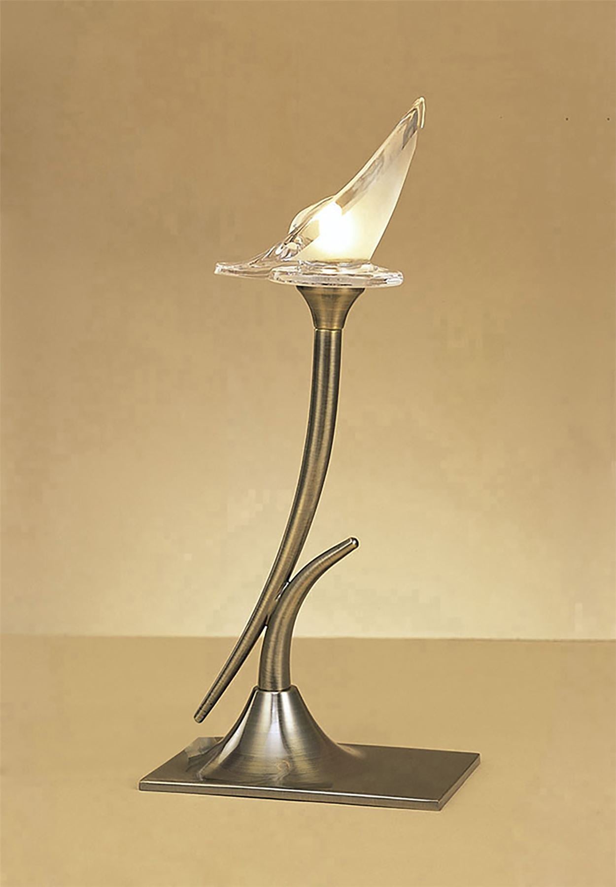 Mantra Flavia lavia Table Lamp 1 Light G9, Antique Brass