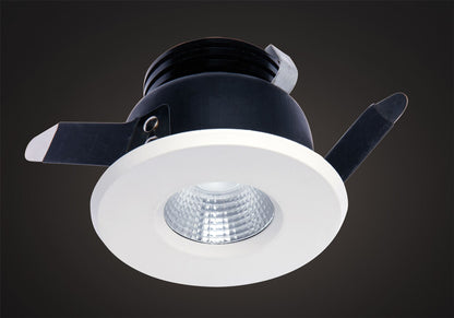 Mantra Fusion Cies Downlight 8.4cm Round 7W COB LED 3000K, 590lm, IP54, Matt White, Driver Included, 3yrs Warranty
