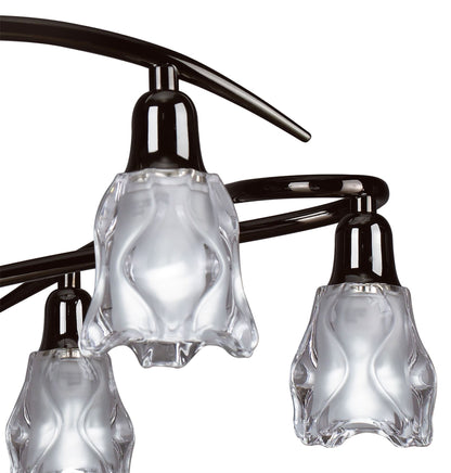 Mantra Amel 61cm Telescopic Convertible To Semi Flush 6 Light L1/SGU10, Black Chrome, CFL Lamps INCLUDED