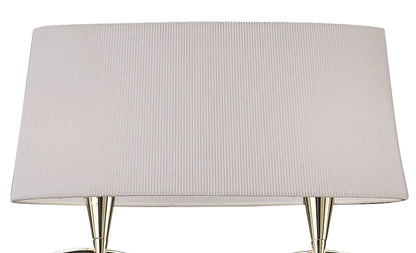 Mantra Mara Linear Pendant 2 Arm 4 Light E14, French Gold with Ivory White Shades