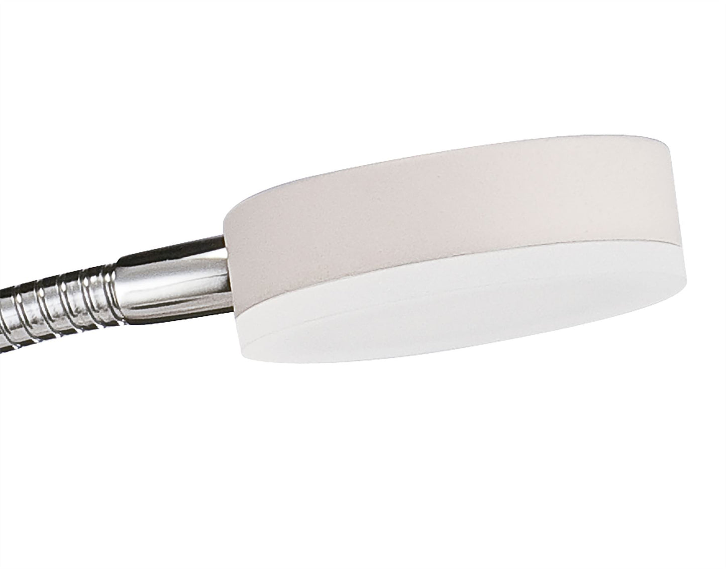 Mantra Fusion Tobias Table Lamp 1 Light 3W LED 3000K, 300lm, Matt White/Frosted Acrylic/Polished Chrome, 3yrs Warranty