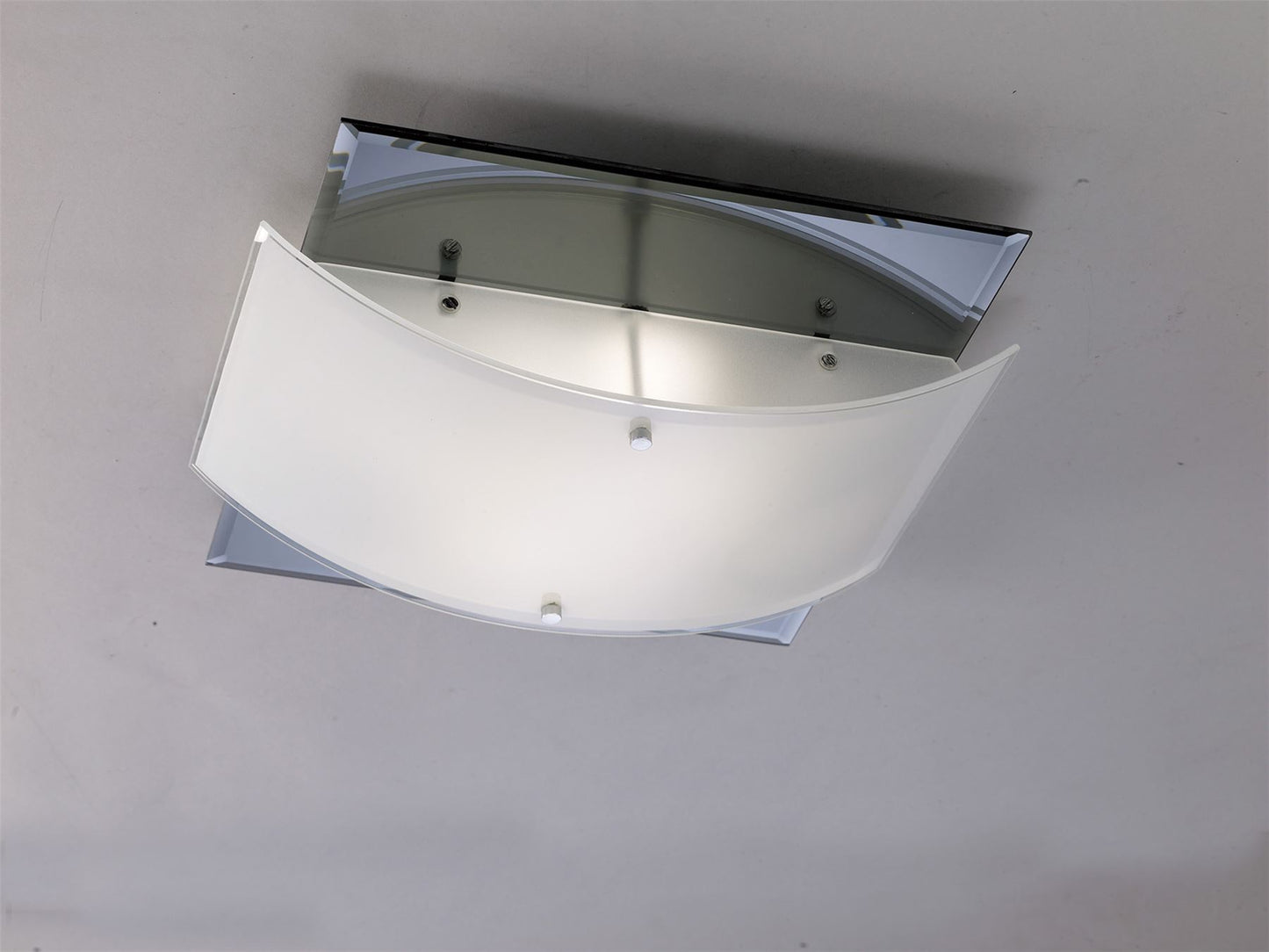 Diyas Vito Square Flush  2 Light E27 Polished Chrome/Smoked Mirror Ceiling Light Fitting