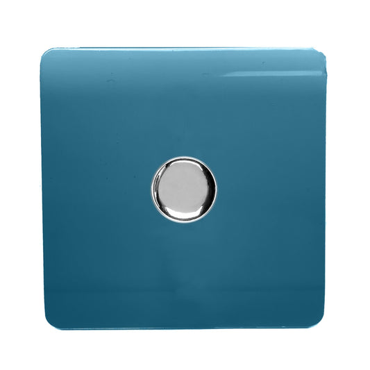 Trendi 1 Gang 2 Way 150w LED Dimmer Screwless 10 Amp Wall Light Switch in Midnight Blue - ART-LDM150WMD