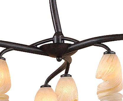 Mantra Forest 60cm Pendant 3 Arm 6 Light G9, Brown/Black Oxide