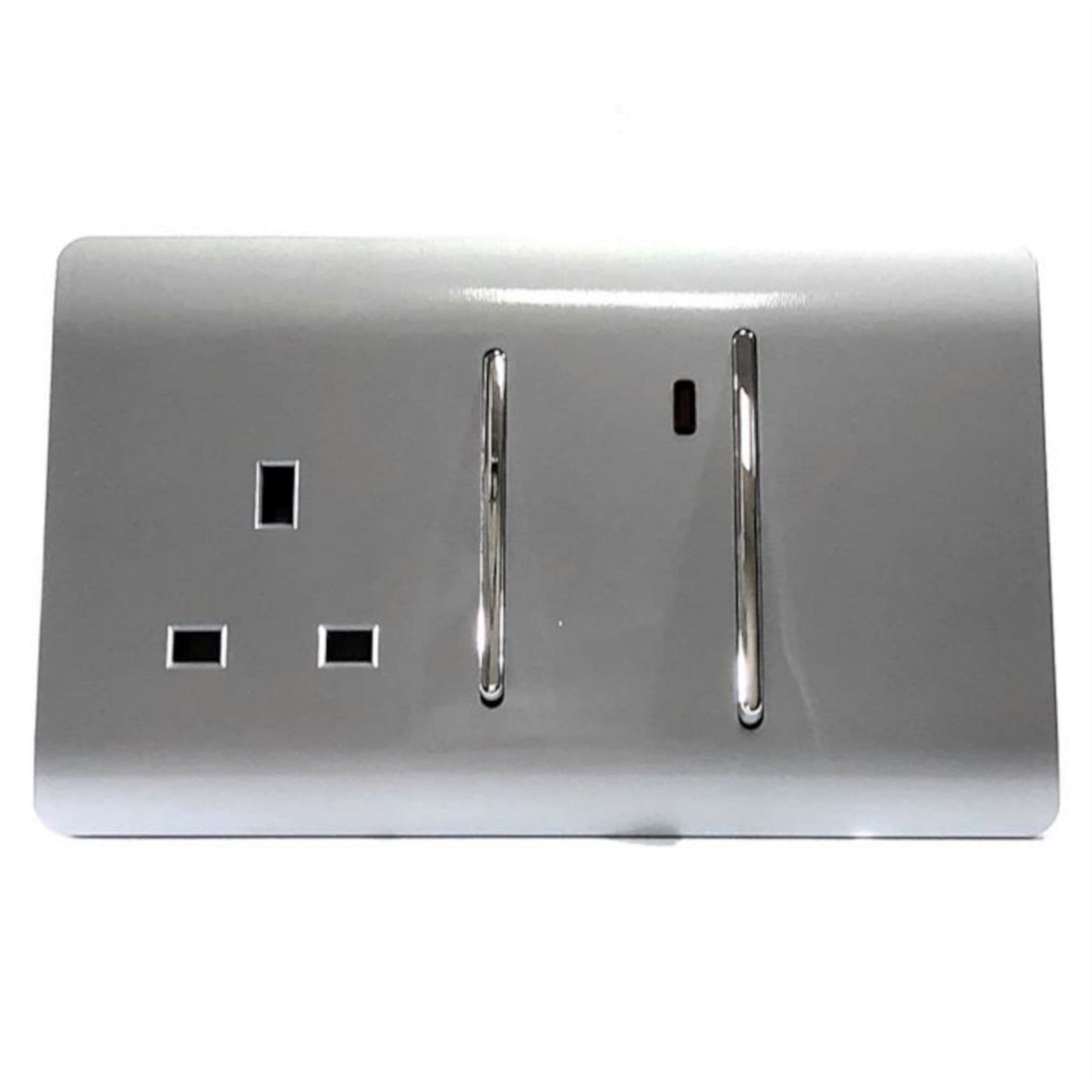 Trendi Artistic Modern 45 A Cooker Switch Inc Plug Socket & Neon Insert Silver