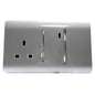 Trendi Artistic Modern 45 A Cooker Switch Inc Plug Socket & Neon Insert Silver