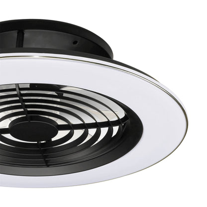 Alisio 63cm 70W LED Dimmable Ceiling Light With Built-In 35W DC Reversible Fan, BlackWhite Finish c/w Remote Control and APP Control, 4900lm