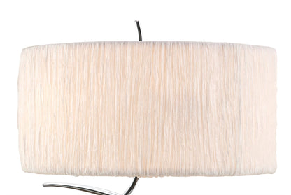 Mantra M1138 Eve Table Lamp 2 Light E27 Small, Polished Chrome with White Oval Shade