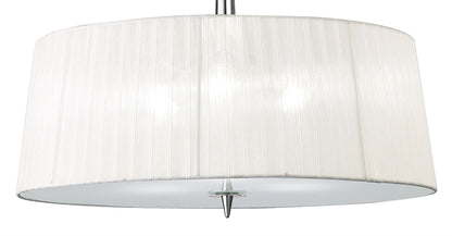 Mantra M4639 Loewe Single Pendant 3 Light E27, Polished Chrome with White Shade