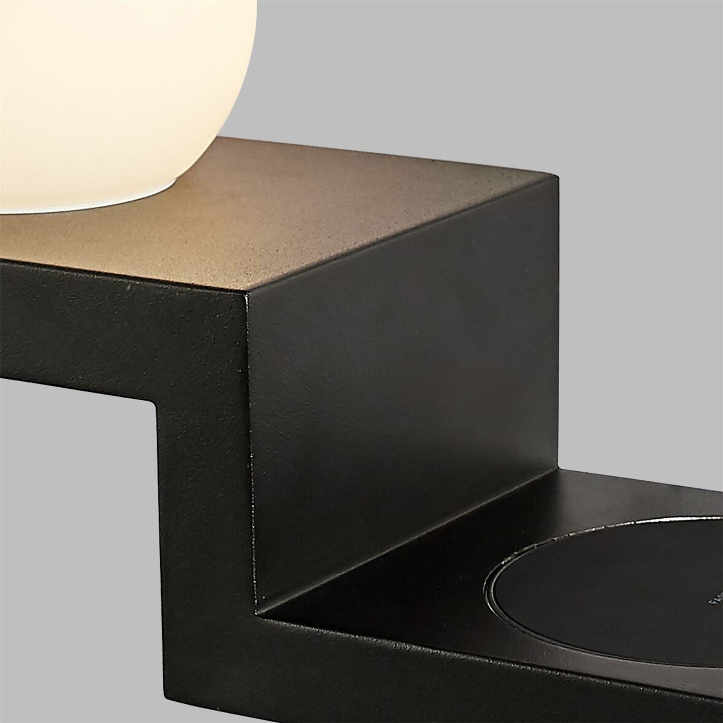 Mantra Fusion Zanzibar Wall Light Switched Globe with Mobile Phone Induction Charger, 6W LED, 3000K, 470lm, Sand Black, 3yrs Warranty