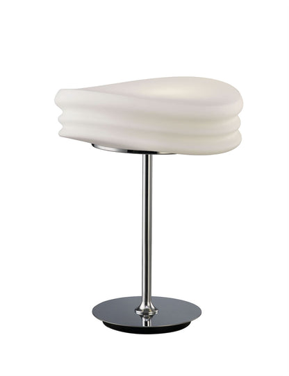 Mantra M3626 Mediterraneo Table Lamp 2 Light E27 Medium, Polished Chrome/Frosted White Glass