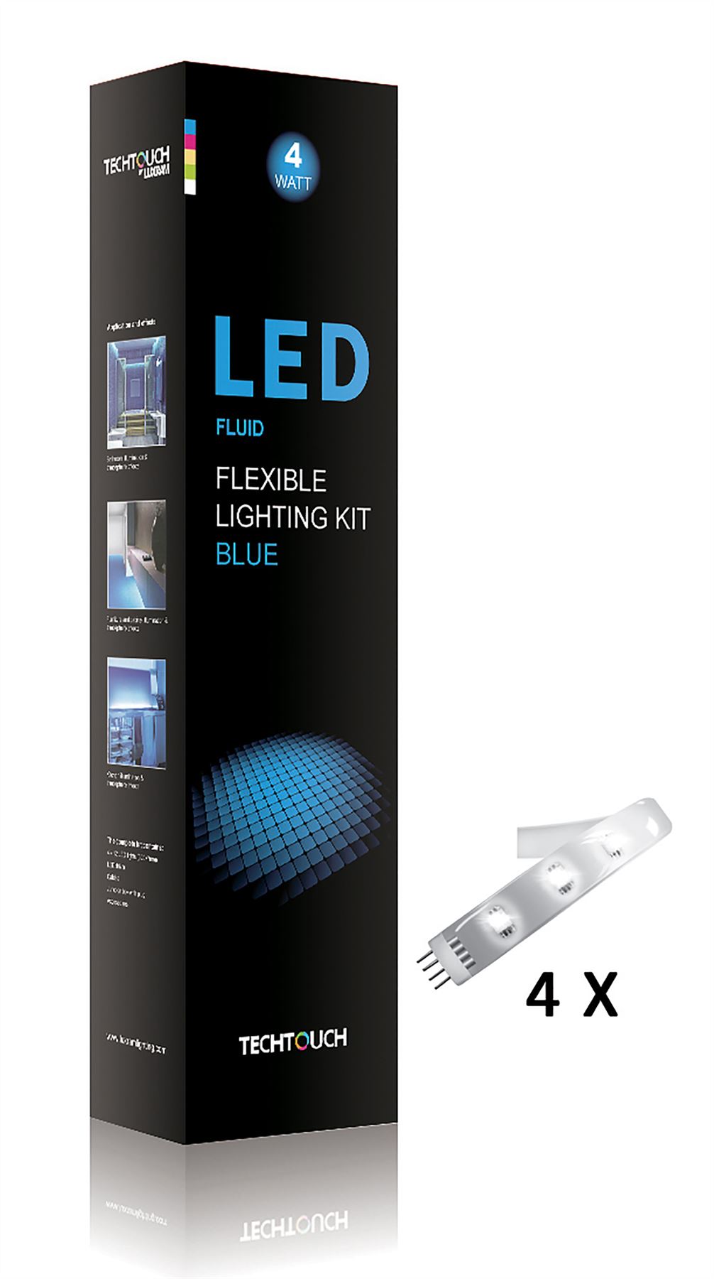 Techtouch Fluid Blue Kit 4x12 LED Flexible Strip (4W) Strip