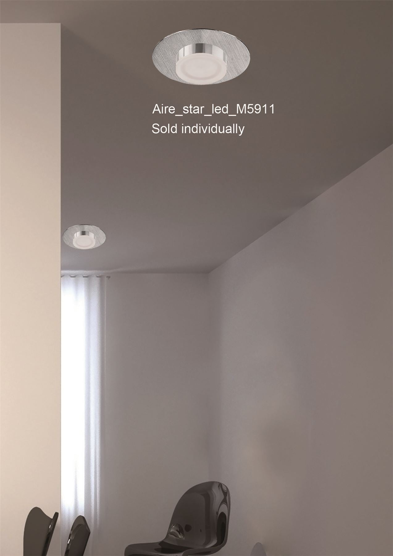 Mantra Fusion Marcel Recessed Down Light 4W LED Round 3000K IP44, 360lm, Satin Aluminium/Frosted Acrylic/Chrome, Cut Out: 70mm, Driver Included, 3yrs Warranty