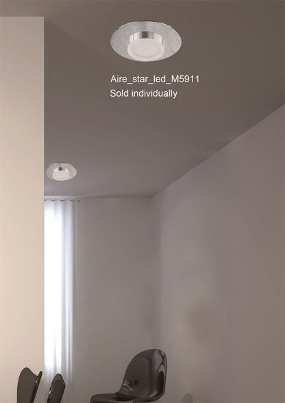 Mantra Fusion Marcel Recessed Down Light 4W LED Round 3000K IP44, 360lm, Satin Aluminium/Frosted Acrylic/Chrome, Cut Out: 70mm, Driver Included, 3yrs Warranty