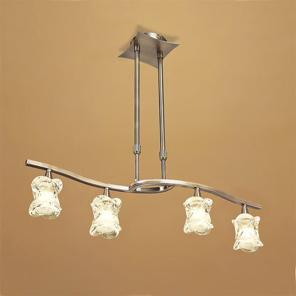 Mantra Rosa Del Desierto Telescopic Linear Pendant Line 4 Light G9, Antique Brass