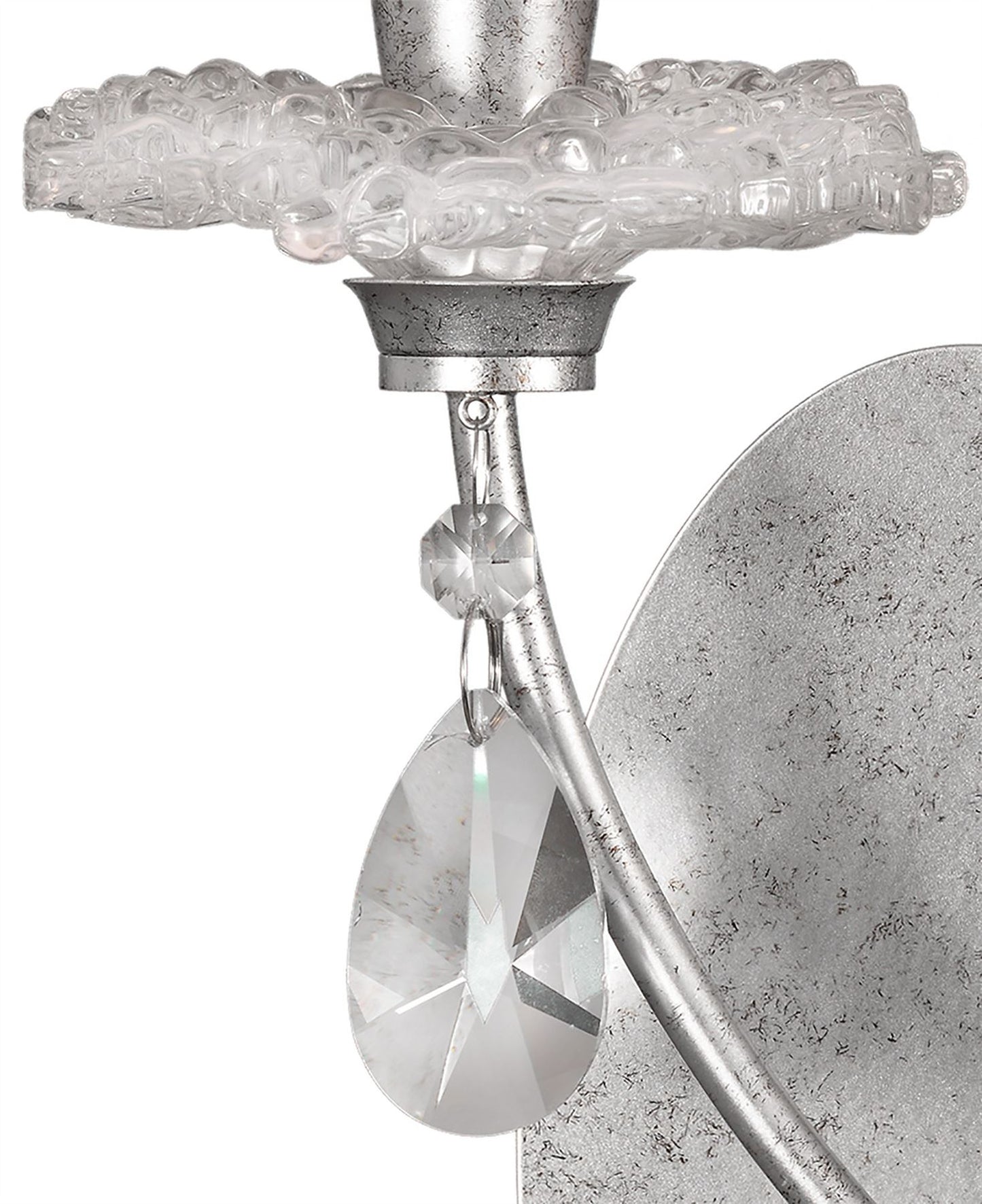 Mantra M6304 Sophie Wall Light, 2 x E14 (Max 20W), Silver Painting, White Shades