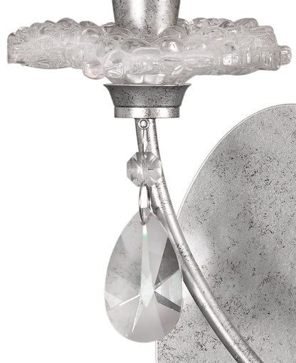 Mantra M6304 Sophie Wall Light, 2 x E14 (Max 20W), Silver Painting, White Shades