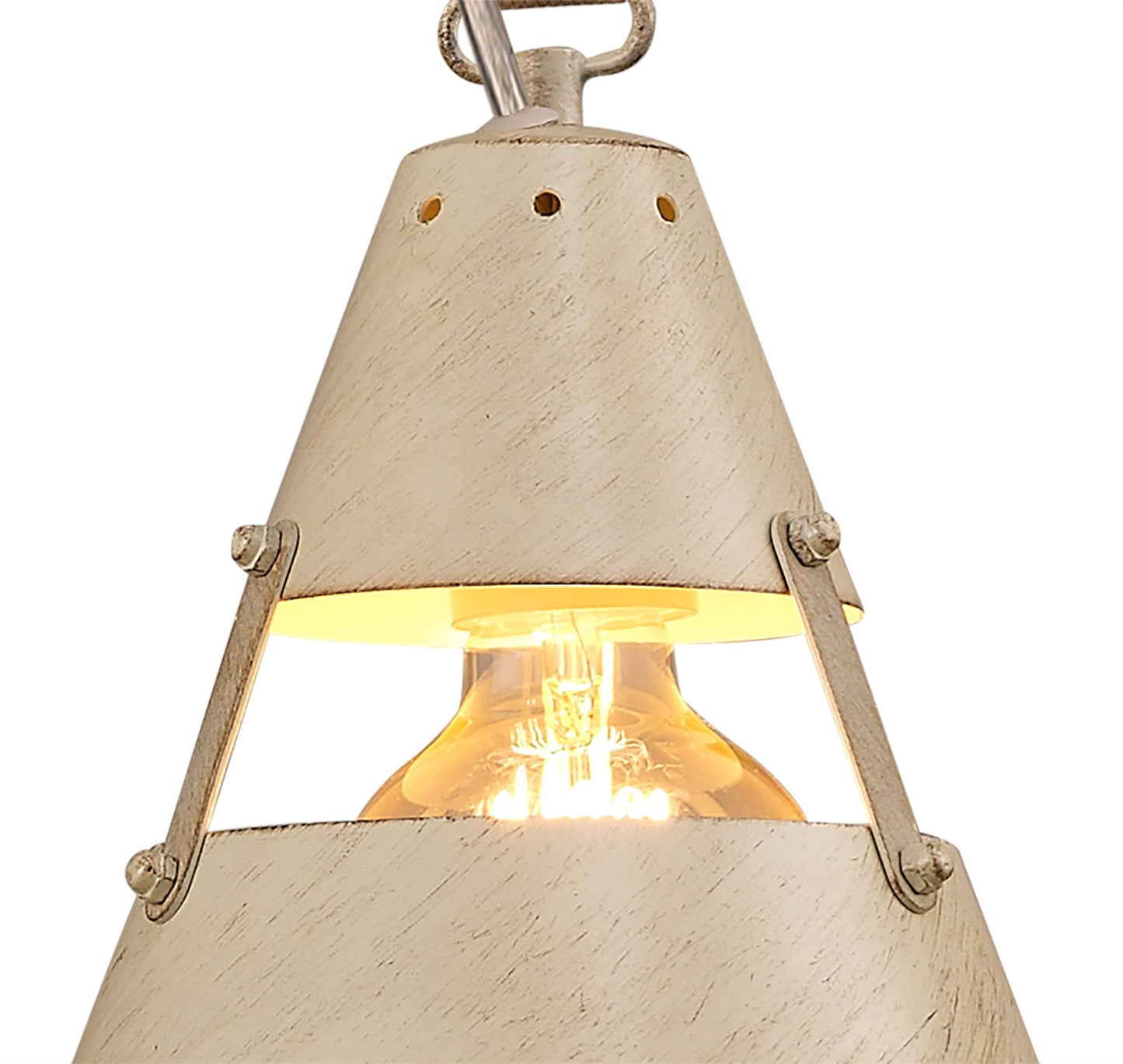 Mantra M5432 Industrial Ceiling 1 Light 40W E27 SSand Metal, Beige Belt