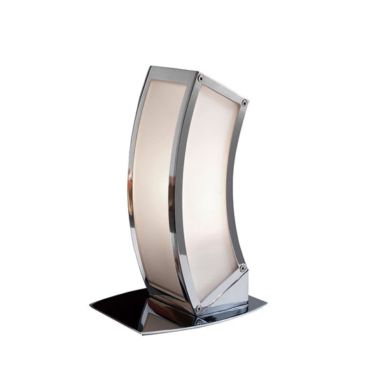 Mantra M0395 Duna E27 Table Lamp 1 Light E27, Polished Chrome/White Acrylic