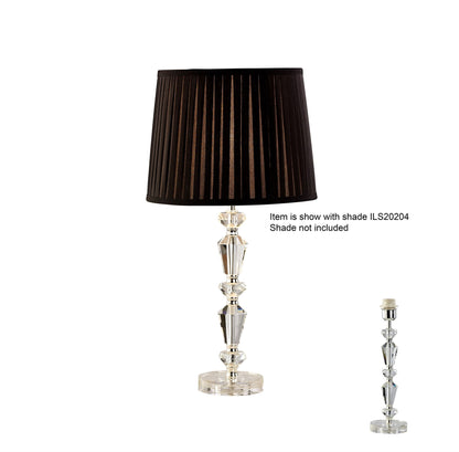 Diyas Renee Crystal Table Lamp WITHOUT SHADE 1 Light E27 Silver Finish