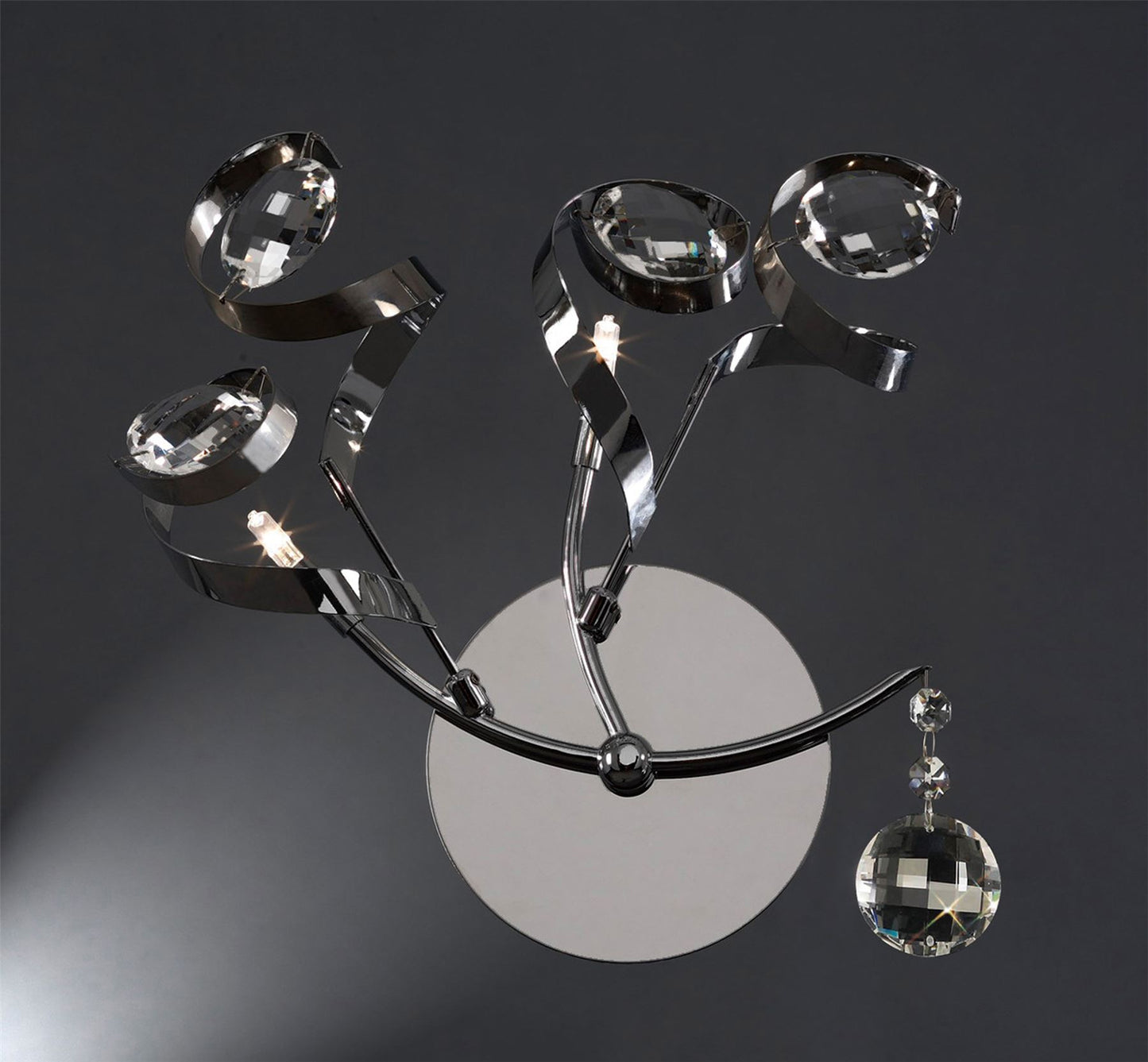 Diyas Kurlz Wall Light 2 Light G4 Polished Chrome/Crystal, NOT LED/CFL Compatible