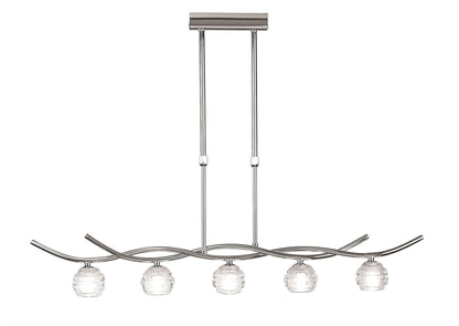 Mantra Dali Telescopic Pendant Line 5 Light G9, Polished Chrome