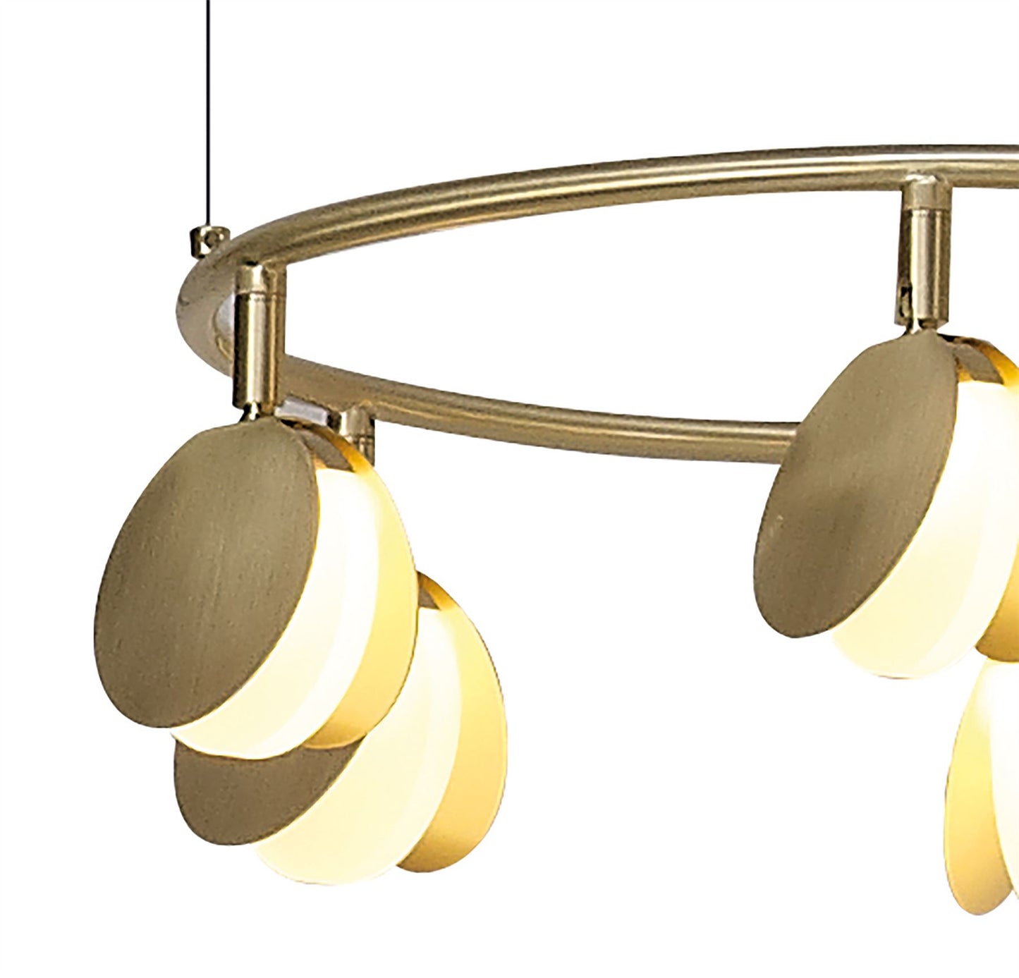 Mantra Shell 46cm 6 Light Pendant, Round, 30W LED, 3000K, 1590lm, Gold, 3yrs Warranty
