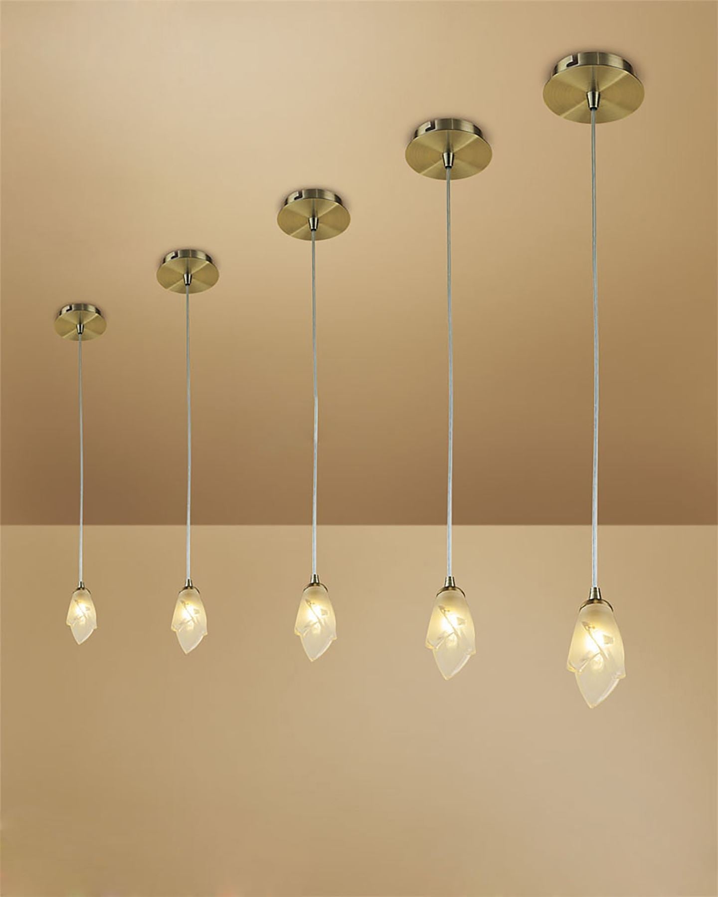 Mantra Pietra 10cm Pendant 1 Light G9, Antique Brass