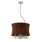 Diyas Niki 50cm  4 Light E14 with Brown Shade Polished Chrome/Coffee Crystal Ceiling Pendant Light Fitting