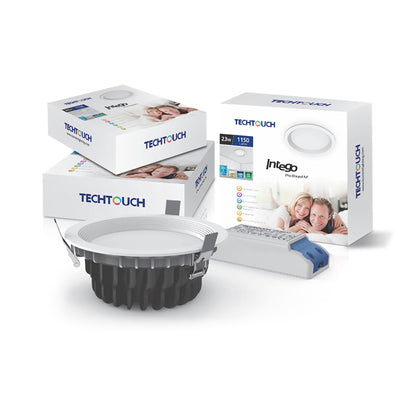 Techtouch Intego Pro Round Medium 23W Cool White 1300lm, Cut Out: 175mm, 3yrs Warranty Recessed