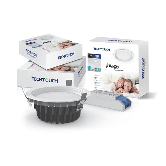 Techtouch Intego Pro Round Medium 23W Cool White 1300lm, Cut Out: 175mm, 3yrs Warranty Recessed
