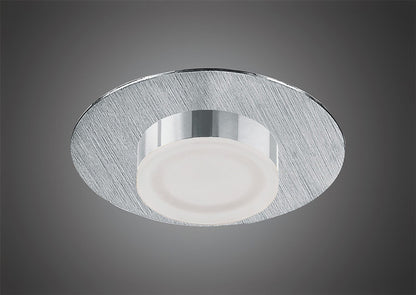 Mantra Fusion Marcel Recessed Down Light 4W LED Round 3000K IP44, 360lm, Satin Aluminium/Frosted Acrylic/Chrome, Cut Out: 70mm, Driver Included, 3yrs Warranty