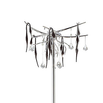 Diyas Cygnet Floor Lamp 6 Light G4 Polished Chrome/Black Glass/Crystal, NOT LED/CFL Compatible Item Weight: 15kg