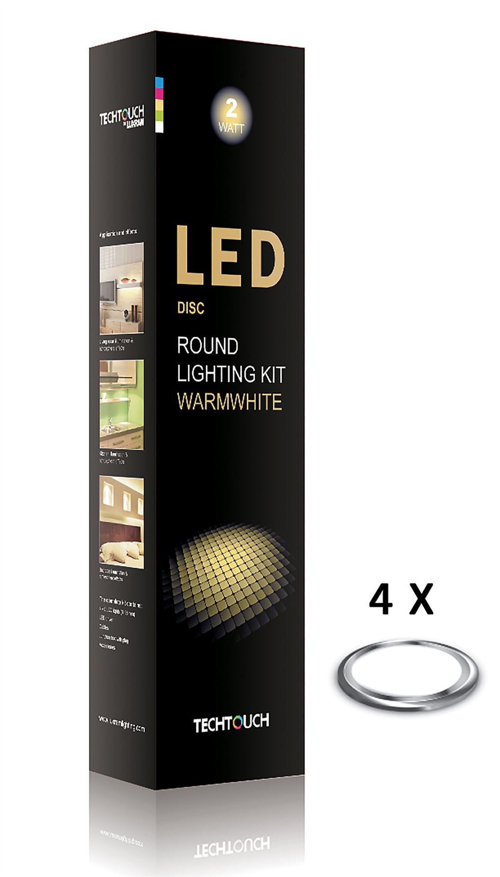 Techtouch Disc Warm White Kit 4x6 LED (2W) Indoor