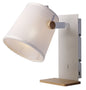Mantra M5462 Nordica II Position Wall Light with USB Socket, 1x23W E27, White/Beech with White Shade