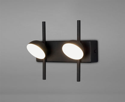 Mantra Adn 2 Light Wall Light, 6W LED, 3000K, 500lm, Black, 3yrs Warranty