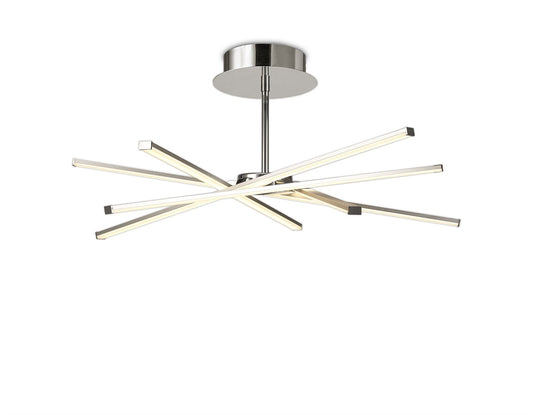 Mantra Star LED Star Semi Flush, 42W LED, 3000K, 3700lm, Silver/Frosted Acrylic/Polishde Chrome, 3yrs Warranty Ceiling
