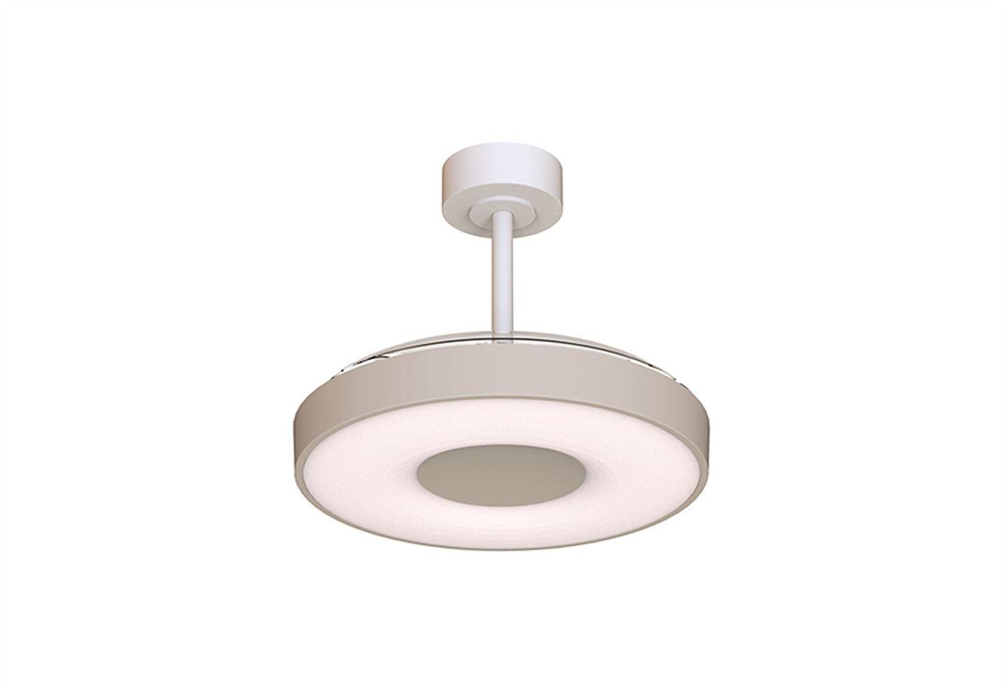 Coin Fan M 49cm 40W LED Dimmable Ceiling With Built-In 30W DC Fan, 3000-5000K Remote, APP, Alexa & Google Voice Control, 6400lm, Beige