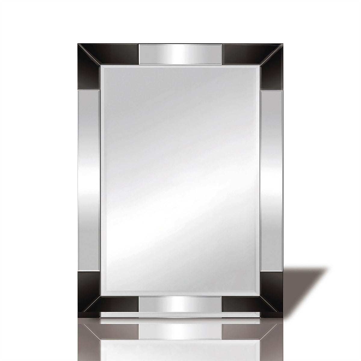 Diyas Home Emerson 60cm x 80cm Balck Corner Detailed Mirror (Can Only Be Shipped On A Pallet, Additional Charges May Apply.) Mirrors