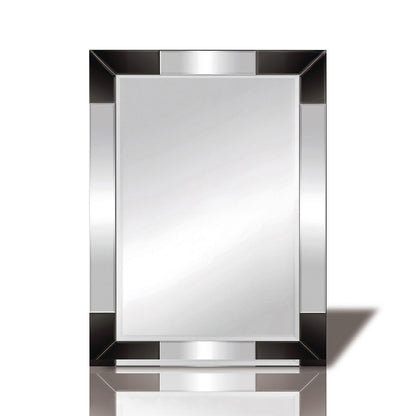 Diyas Home Emerson 60cm x 80cm Balck Corner Detailed Mirror (Can Only Be Shipped On A Pallet, Additional Charges May Apply.) Mirrors