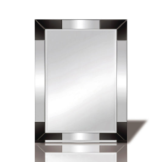 Diyas Home Emerson 60cm x 80cm Balck Corner Detailed Mirror (Can Only Be Shipped On A Pallet, Additional Charges May Apply.) Mirrors