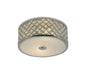 Deco Sasha 2 Light E14, Flush Ceiling Light, 300mm Round, Polished Chrome with Crystal Glass and Opal Glass Diffuser