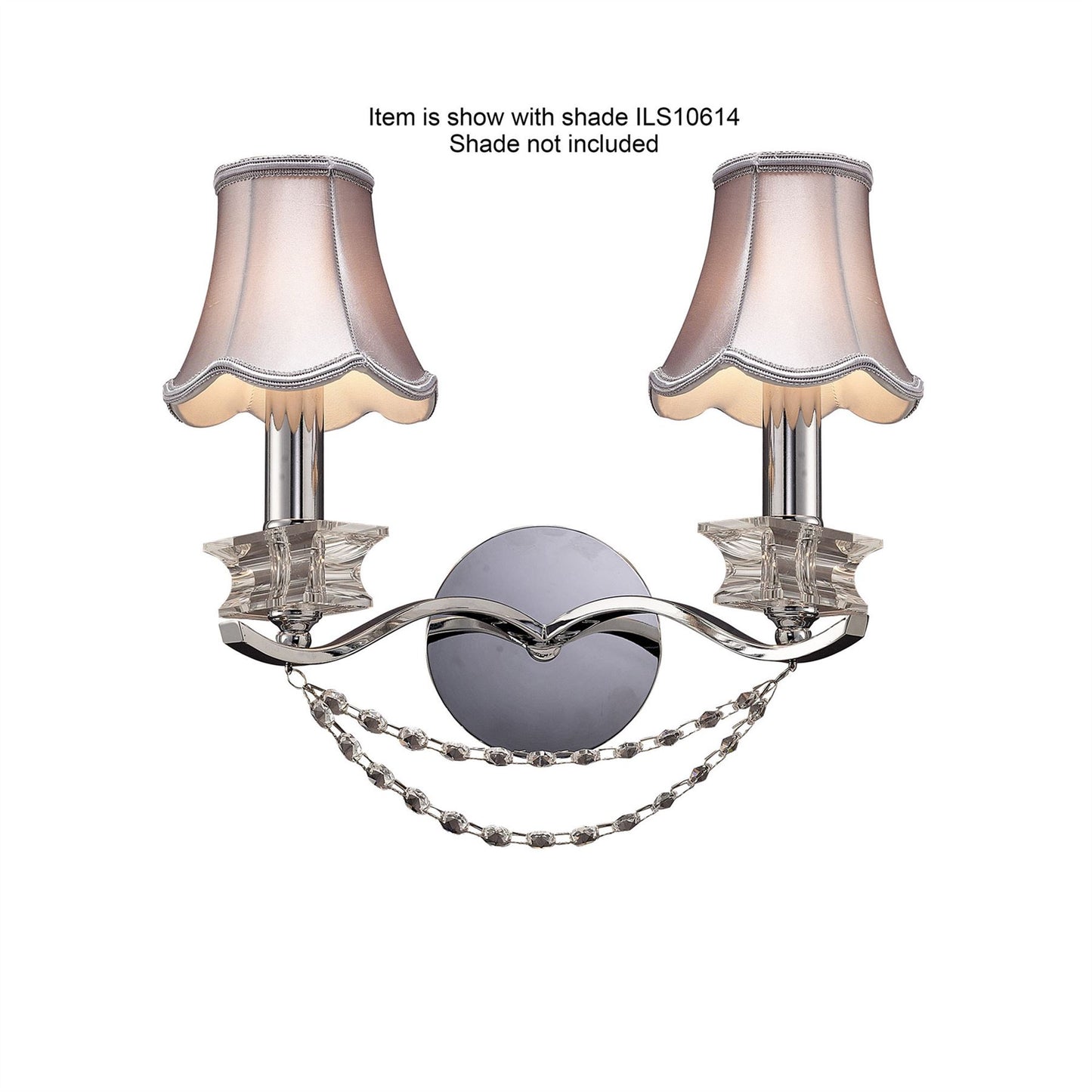 Diyas Nydia Wall Light 2 Light E14 Polished Chrome/Crystal
