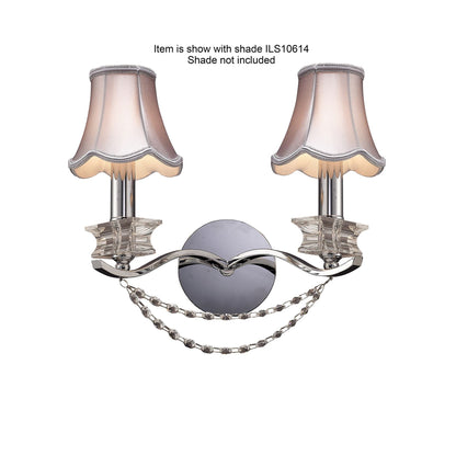 Diyas Nydia Wall Light 2 Light E14 Polished Chrome/Crystal